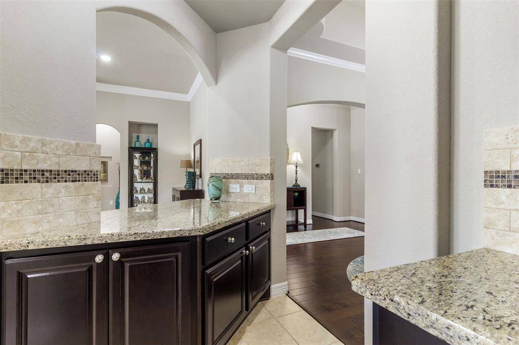 There is plenty of counter and storage space in the butler's pantry.