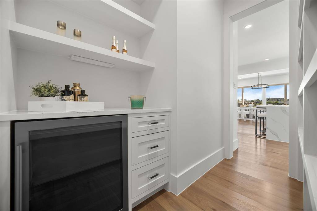 Wine fridge and bar