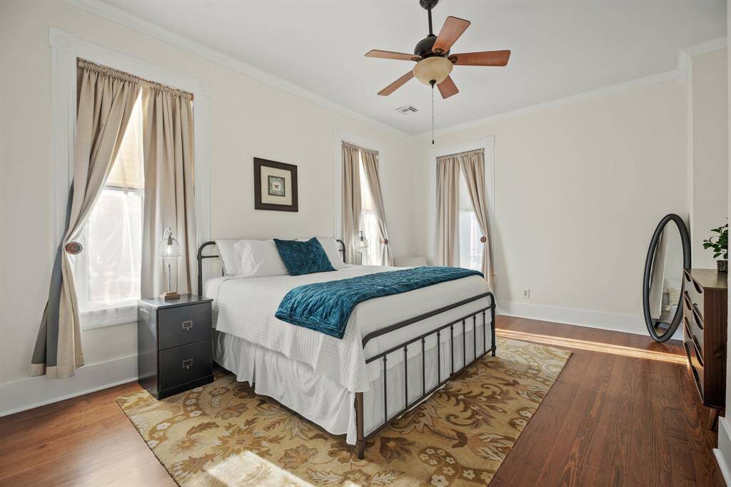 One of three bedrooms located on the second floor.  This room faces the street and has windows which allow toons of natural light into the room.