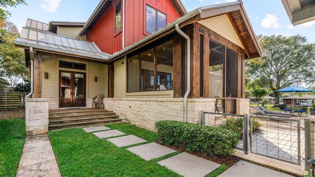 An oversized whole house generator sits on this side of the property.