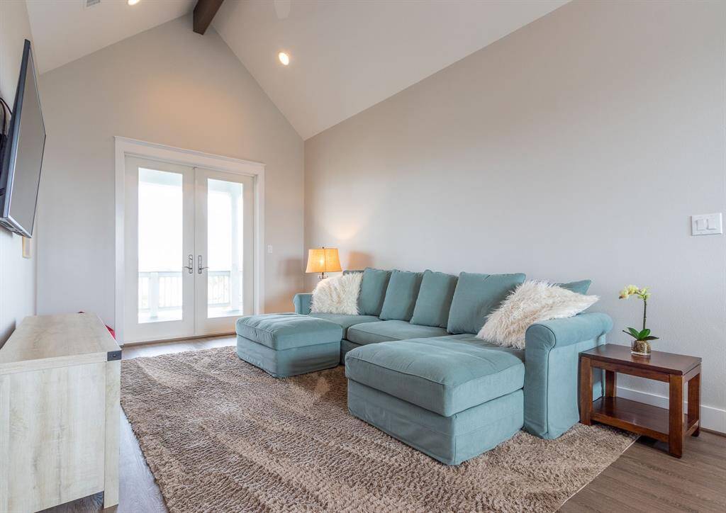 The second floor offers ample additional space, with guest bedroom, guest bathroom. bunk room and flex room.