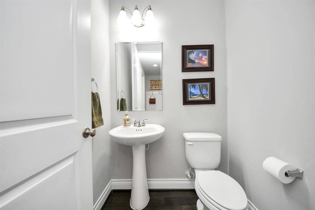 Half bath on the first floor