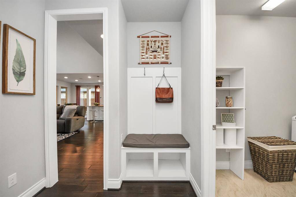 Coat rack and mud room for when the kids get home