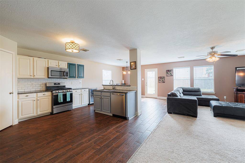 Kitchen is open to the family room.