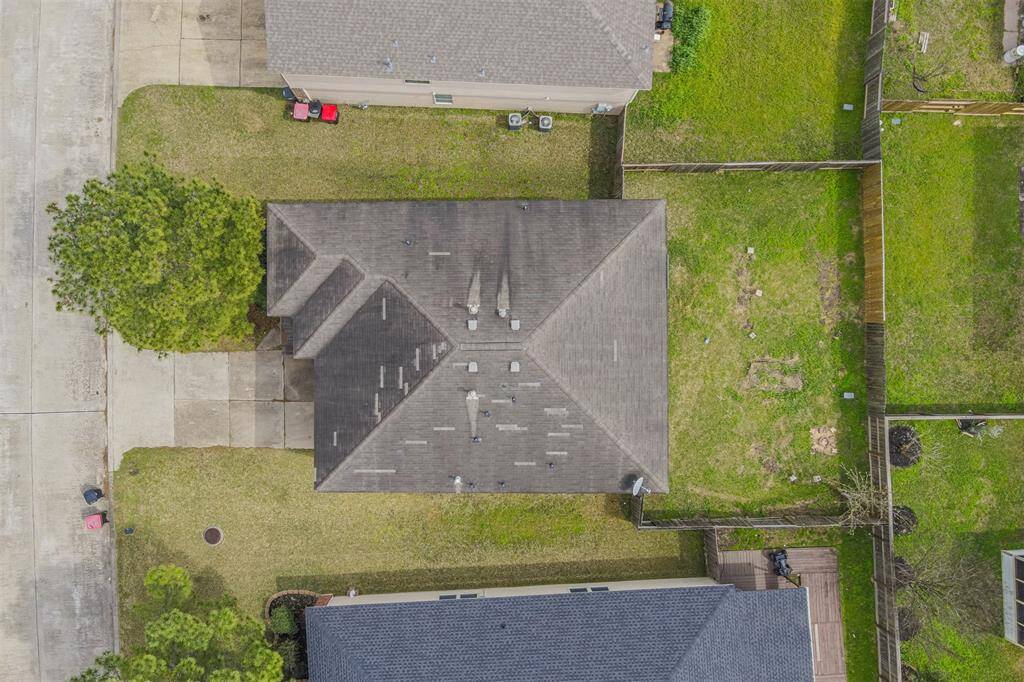 Aerial view of the home.