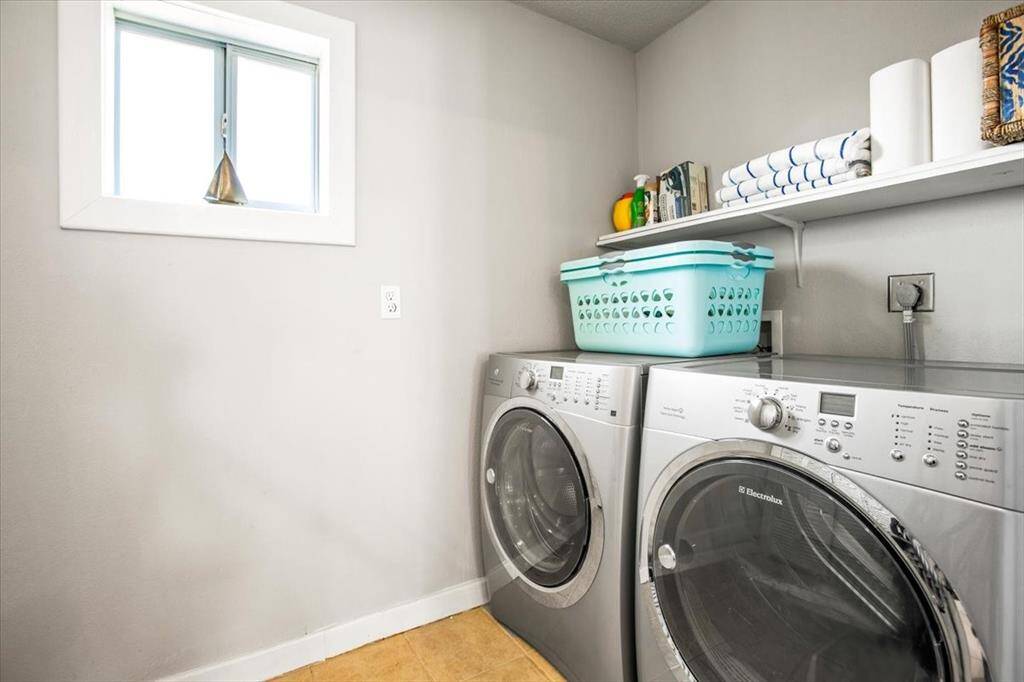 Laundry room on main floor bright and cheerful lots of room to handle all your needs.