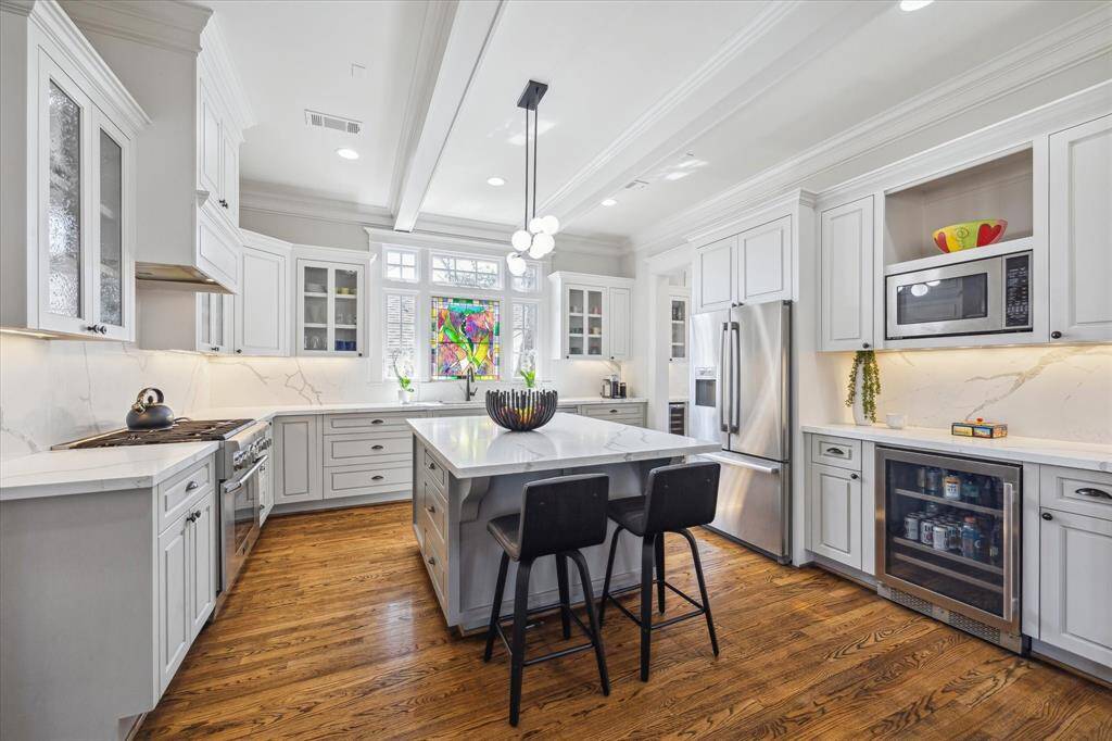 So much to love about this kitchen. Custom cabinets, plenty of work space.