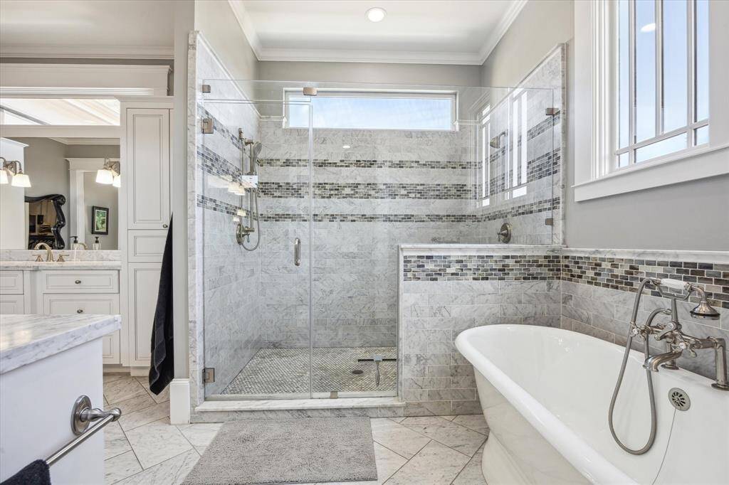 Luxurious primary bathroom.