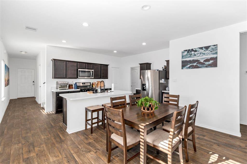 Dining space convenient to the kitchen.