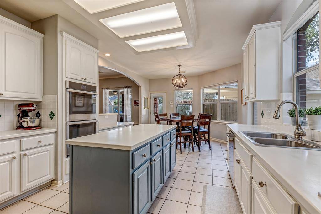 Great view of the expansive kitchen space.