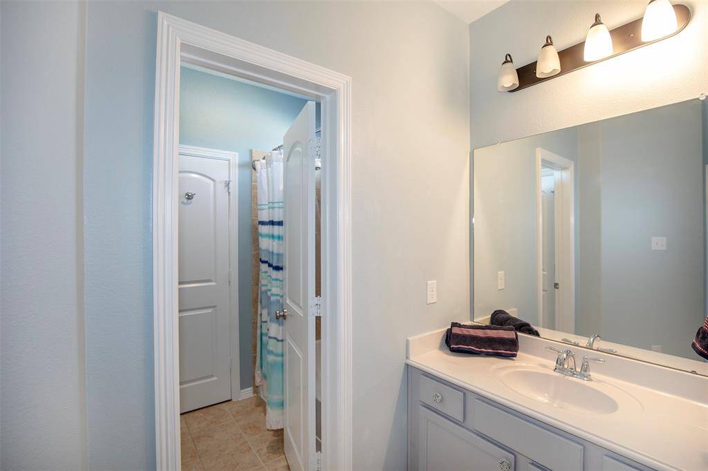 A Jack-n-Jill bathroom sits between the first and second bedroom upstairs.