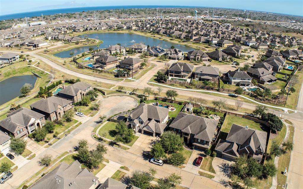 Aerial view from the front of the home.