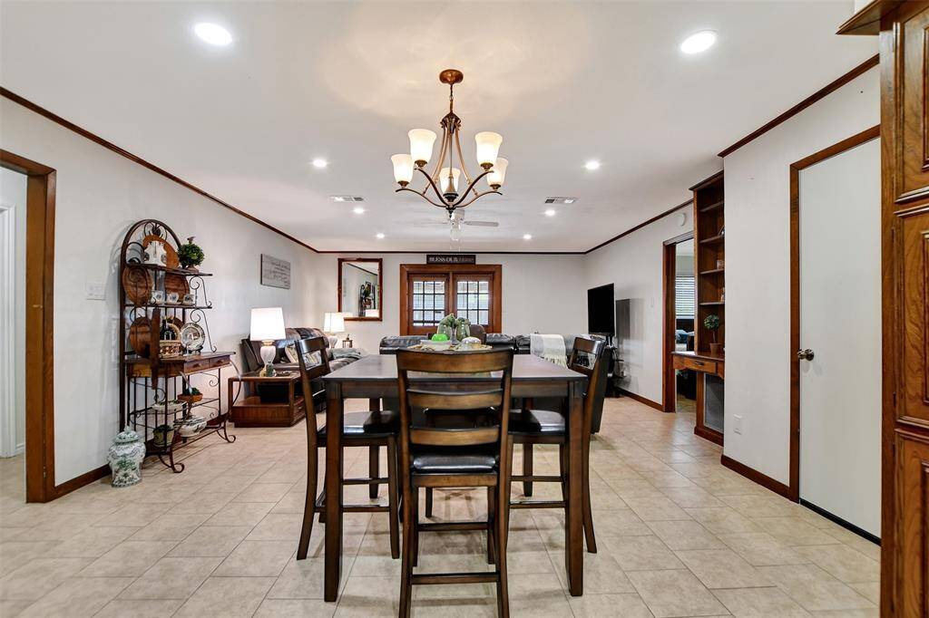 another view of dining and living area
