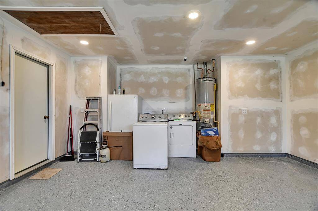 garage with new epoxy floor