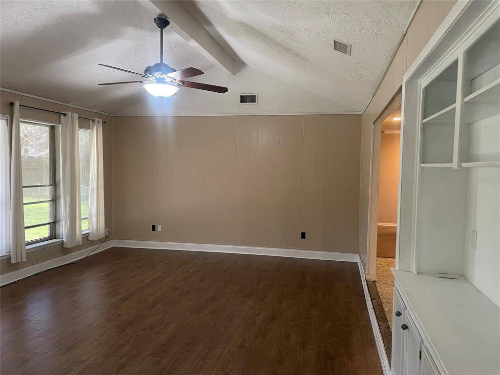 Wall of built-ins in the living room