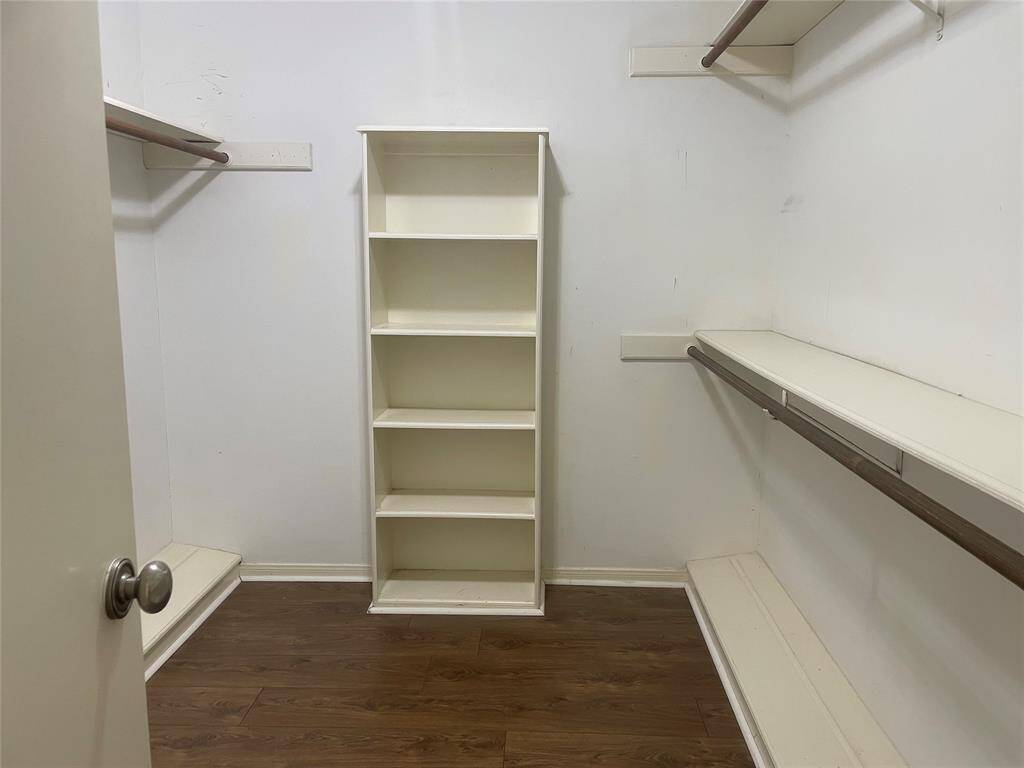 Primary bath room has a separate vanity