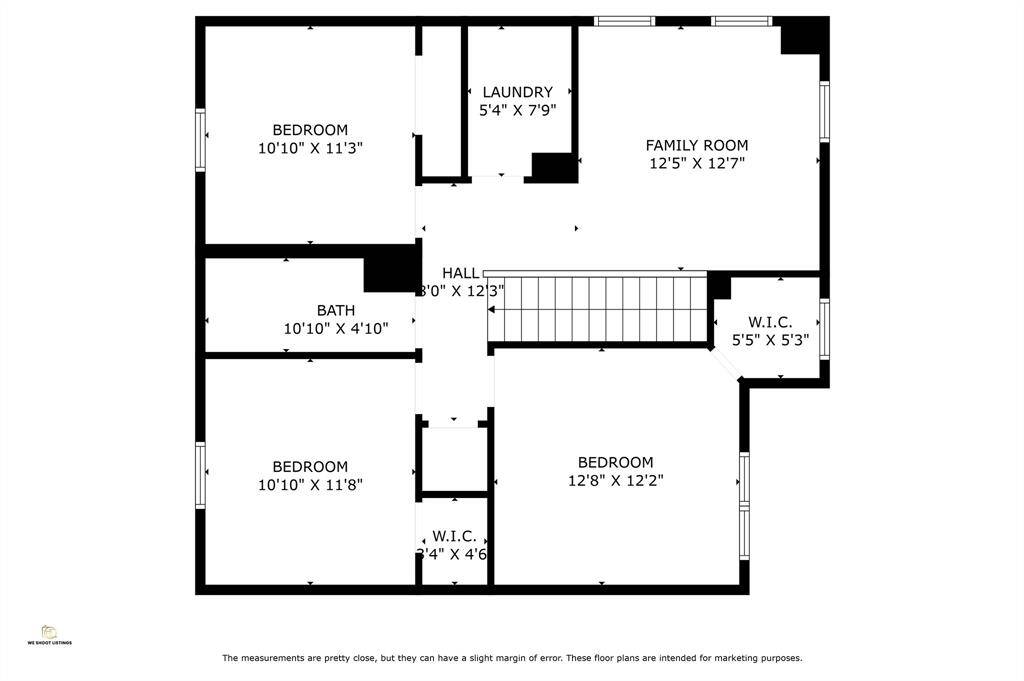 Primary downstairs, all other upstairs