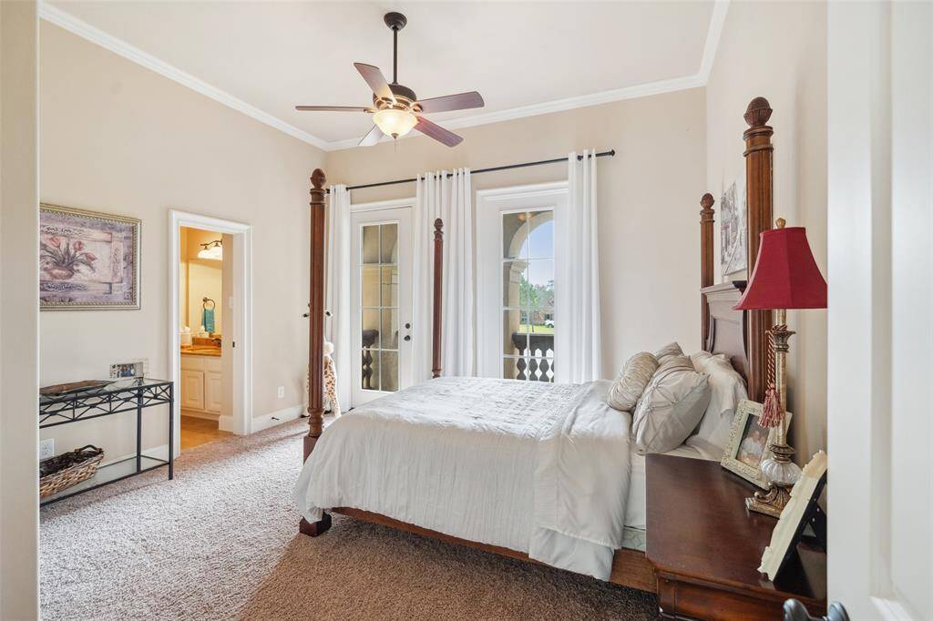 Stunning secondary bedroom upstairs with access to the balcony