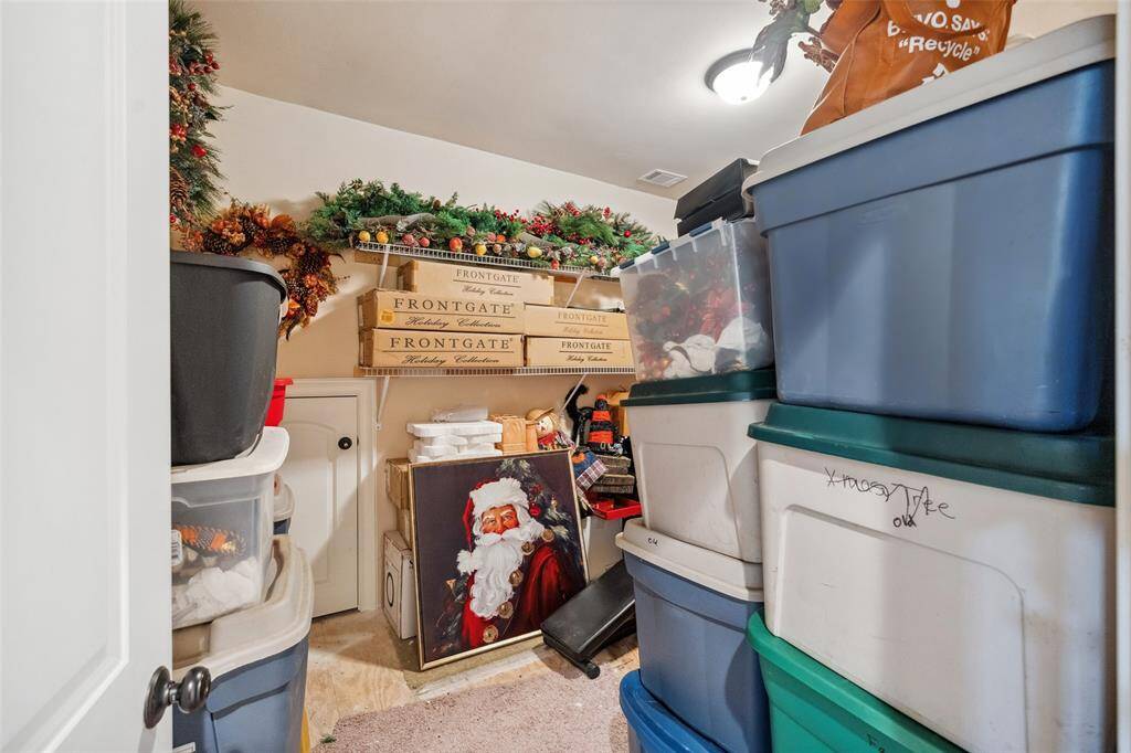 This room is currently being utilized for storage but can be reverted to a media room which it was intended.