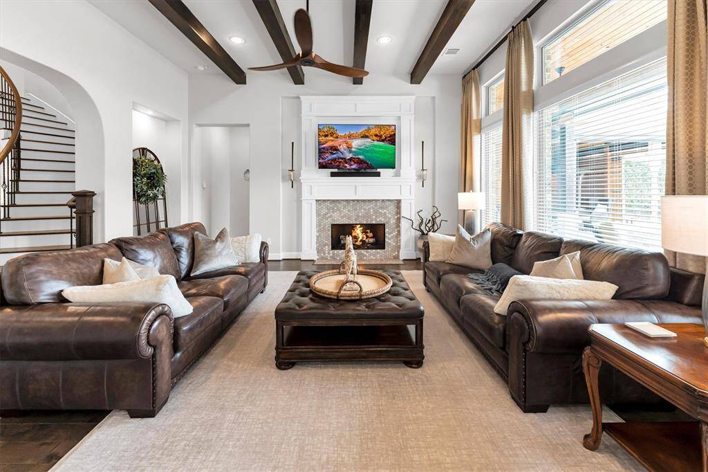 Family room view from kitchen
