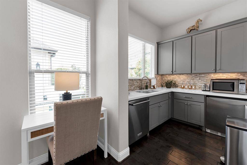 Kitchen area in Casita