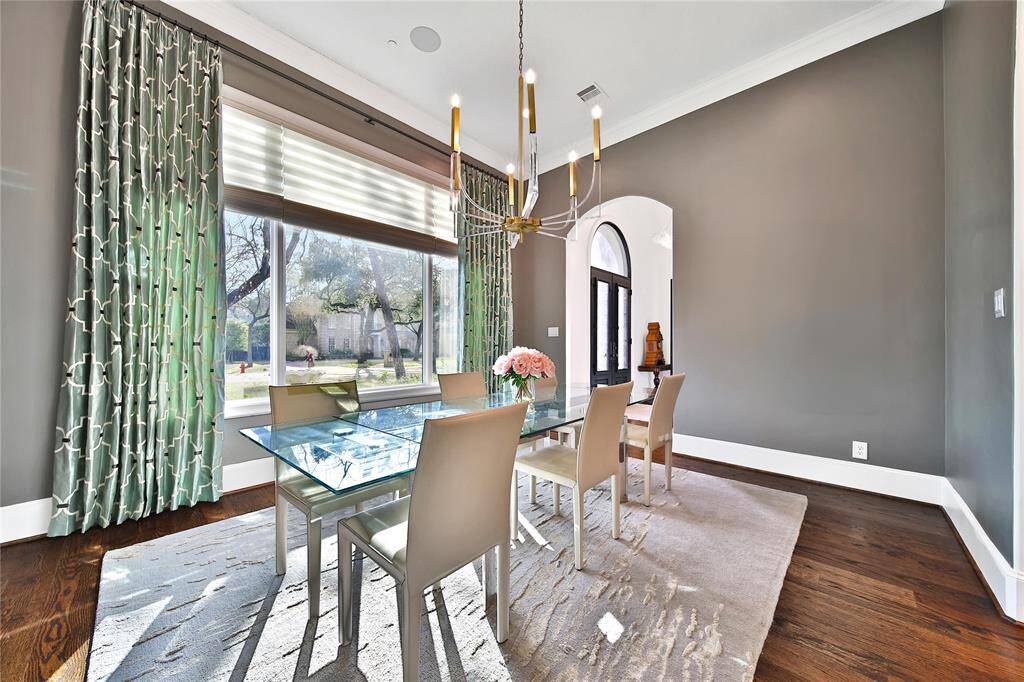 Light and bright formal dining room.