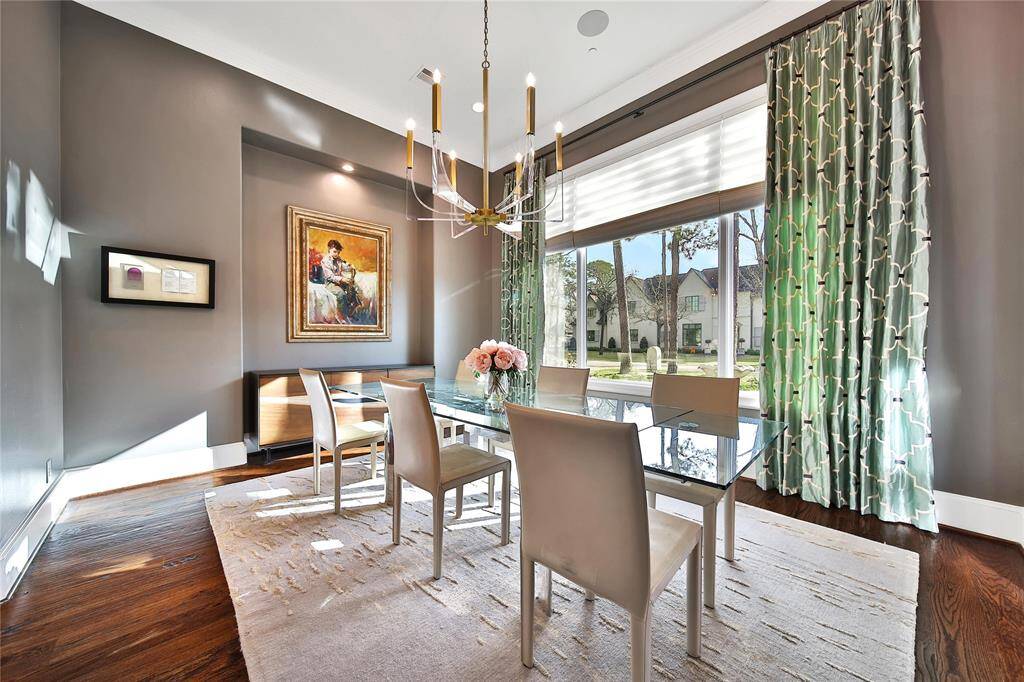 Light and bright formal dining room.