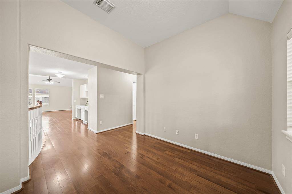 This flex space is open to the upstairs hallway. It would make a great home office, gaming room, toy room or whatever suits your family's needs.
