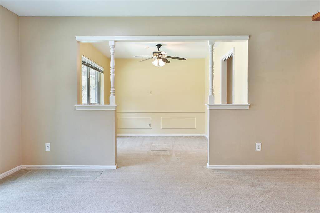 This is a view of your formal dining area as seen from the front entry!