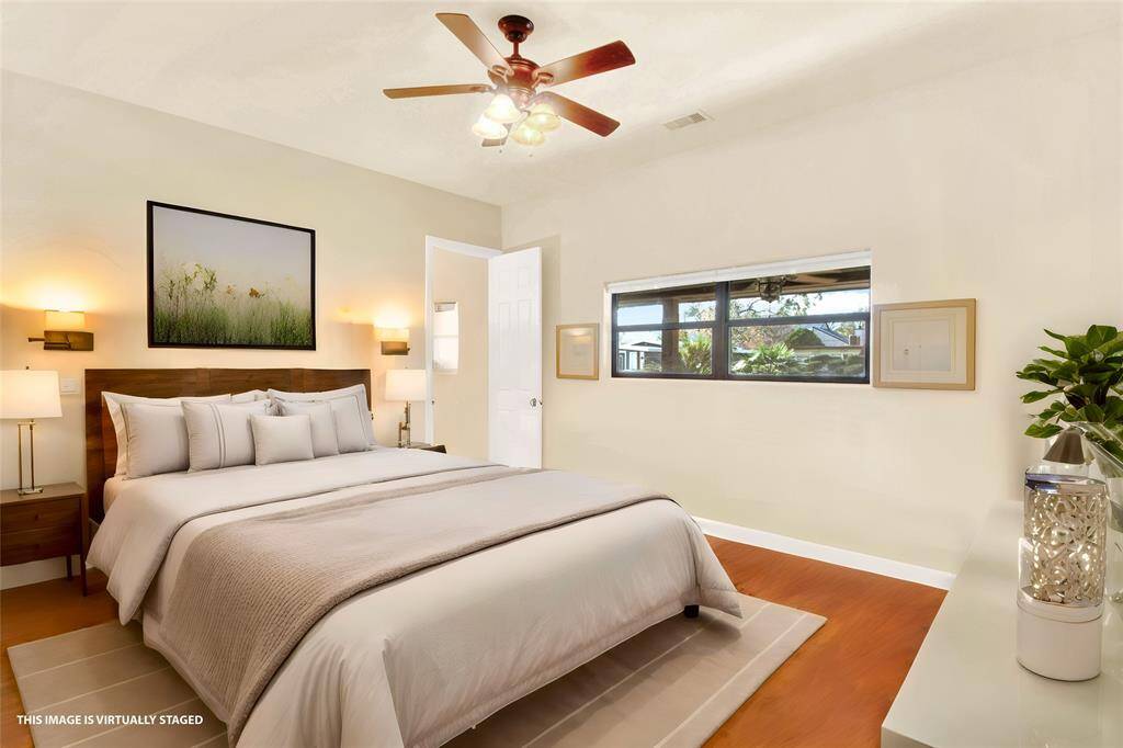 Primary Bedroom Staged; The Bed Can Easily Be Placed On The Other Wall As Well With Space For A Seating Area....