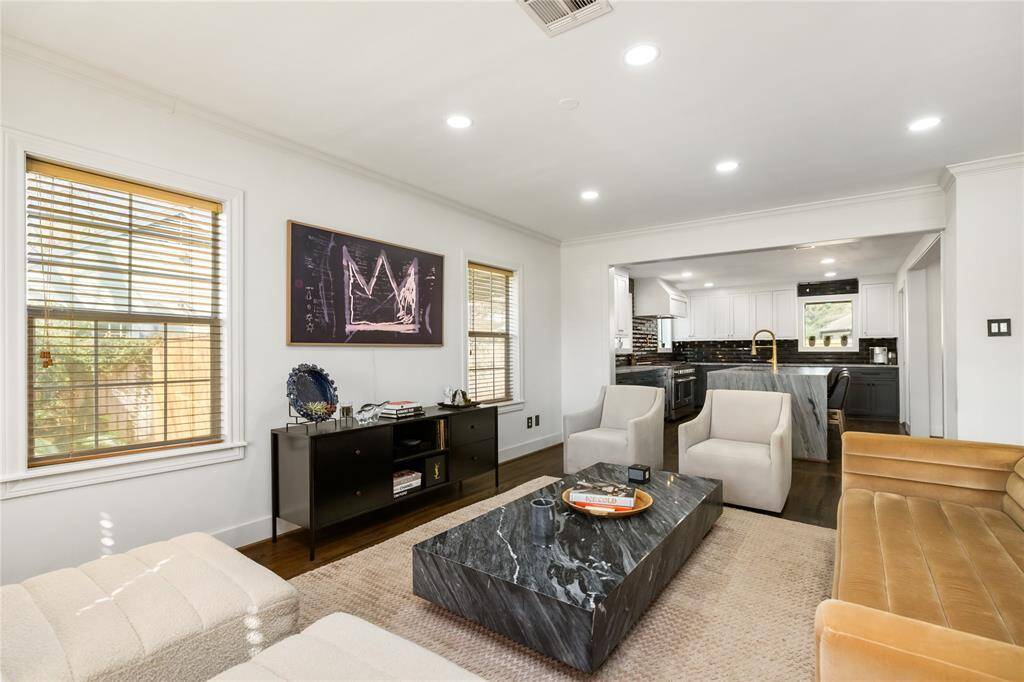 A view from the living room to the kitchen