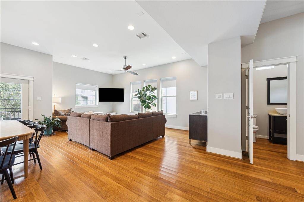Elegant bamboo flooring enhances the entire home.