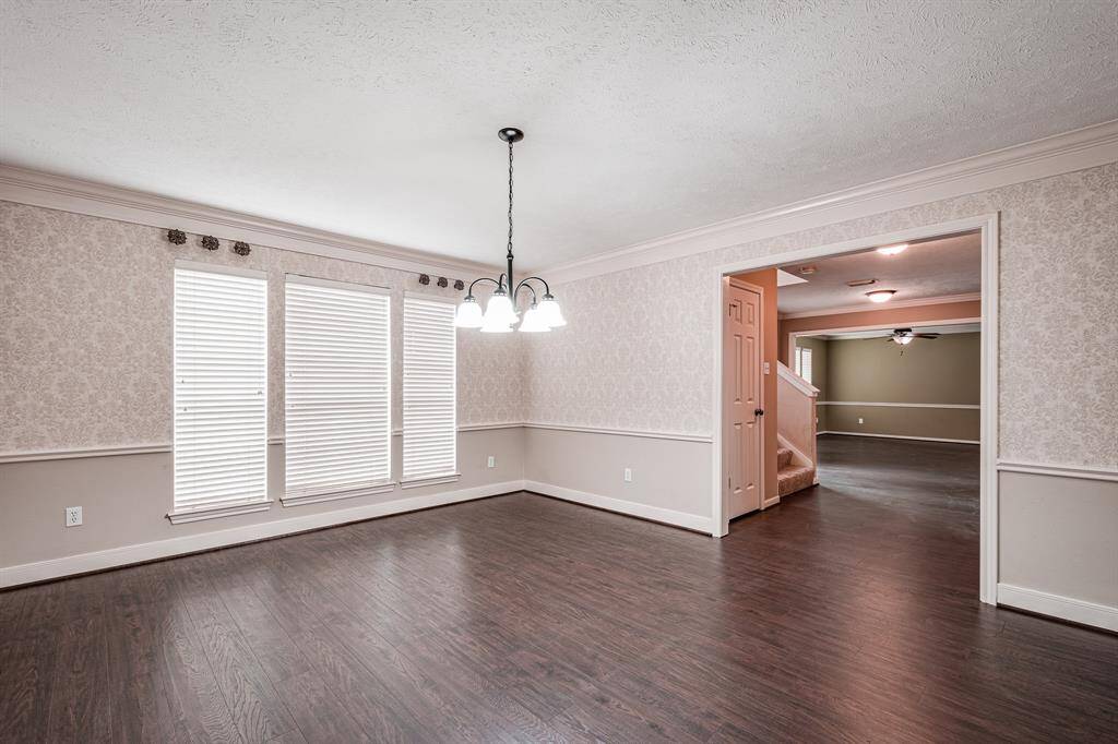 Dining room with brand new flooring!