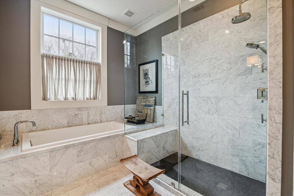 Great design and quality finishes throughout the primary bath.