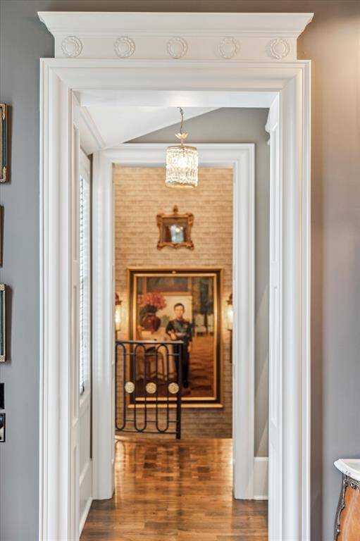 Gorgeous hallway between the second floor landing and the library.