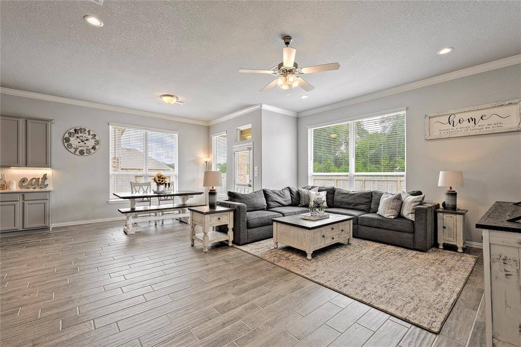 Lots of natural light enhancing the dining and living area