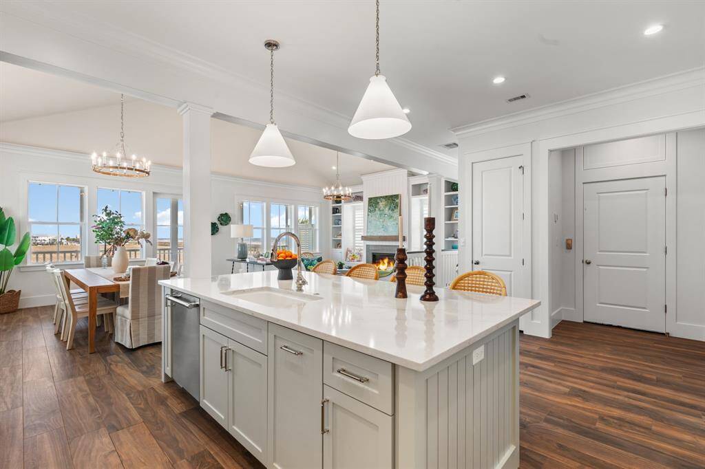 Additional view of kitchen overlooking great room.