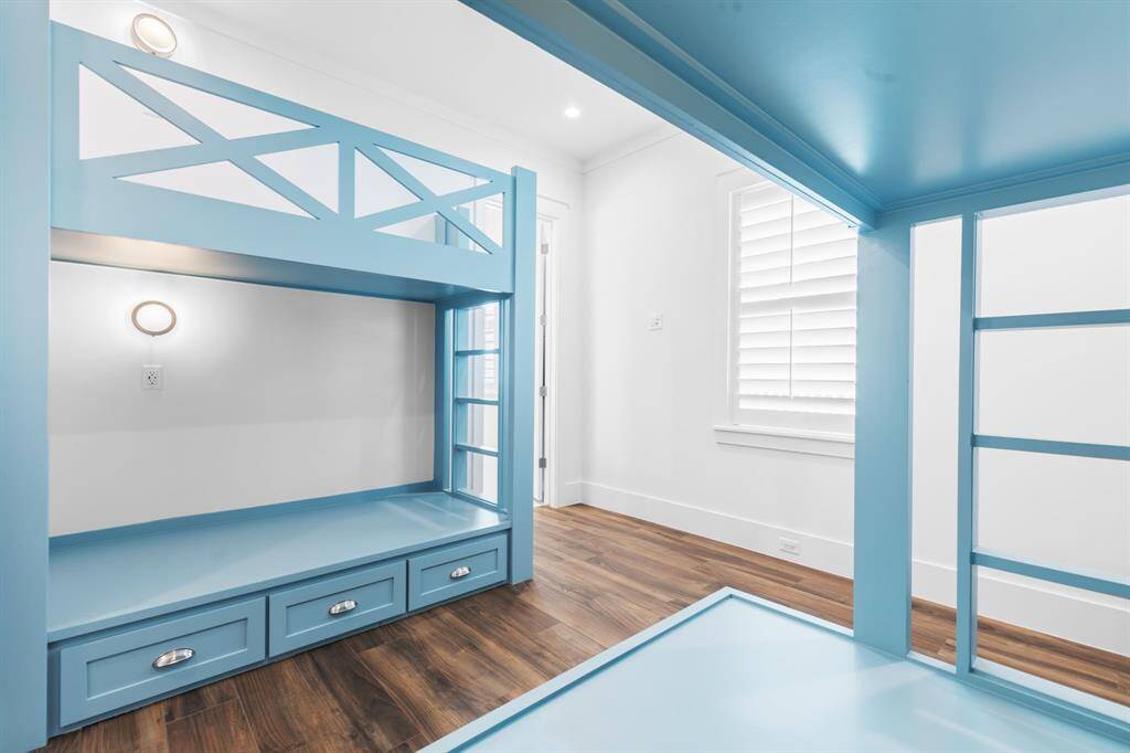 Additional view of built-in bunk beds.