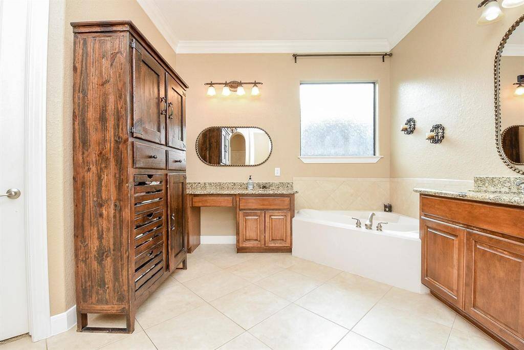 master bath with separate his and hers sink