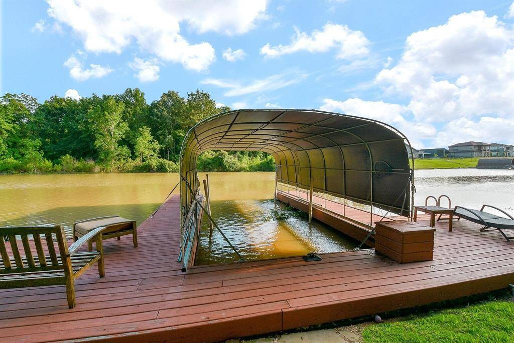boat dock with boat lift