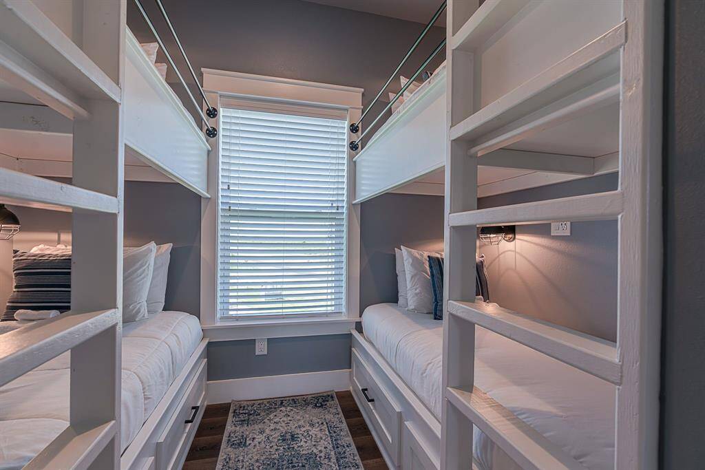 Fourth bedroom with built-in bunk beds
