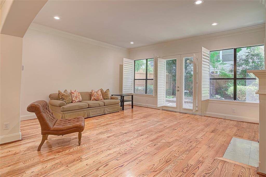 First floor living with access to your fenced in backyard.