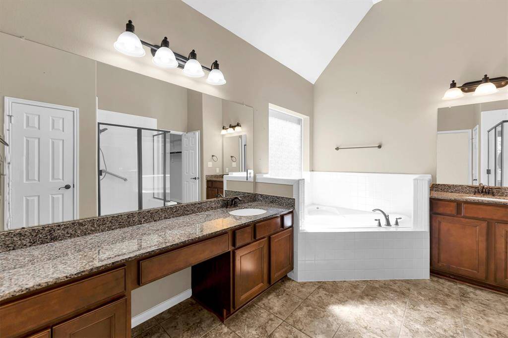 master bath with his and her sinks