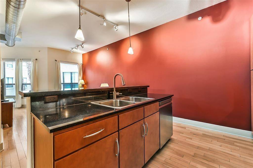 Kitchen overlooks the main living area
