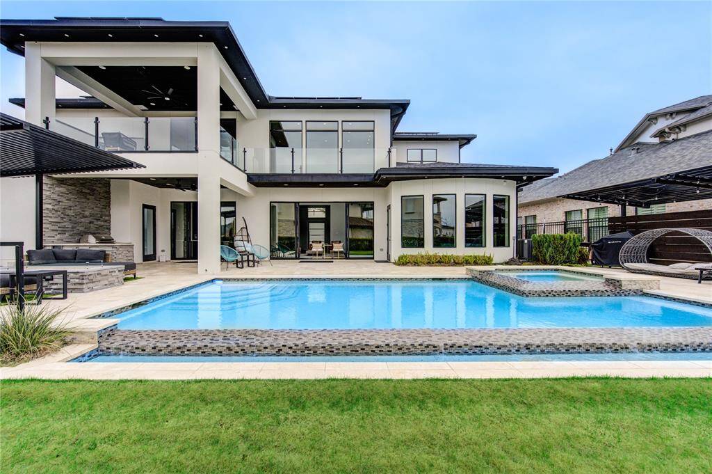 UPGRADED BACKYARD WITH POOL, SPA, PERGOLAS, BBQ GRILL AREA, SITTING AREA WITH FIREPIT