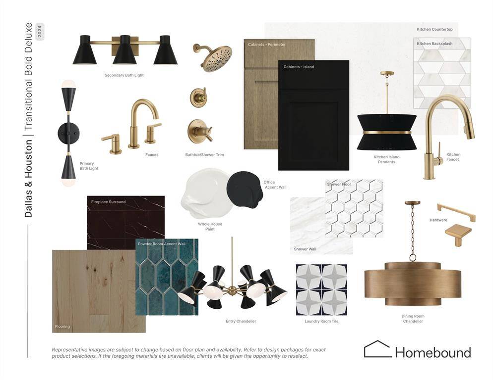Available personalization options for this home - "Transitional Bold" scheme