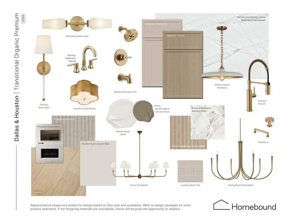 Available personalization options for this home - “Transitional Organic” scheme