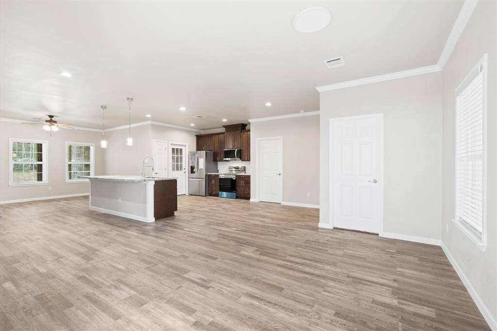Another view from the living room to the kitchen.