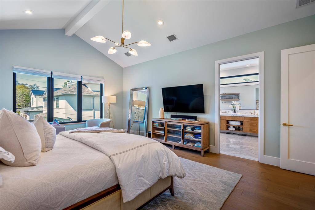 Vaulted ceilings in this restful sanctuary. Multiple USB outlets and high-speed USB-C outlets throughout the home in every bedroom.