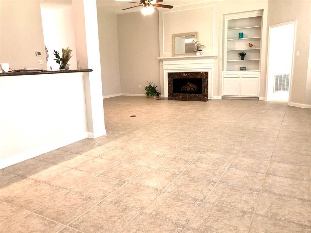 A lot of natural light in the family room with a nice backyard view.